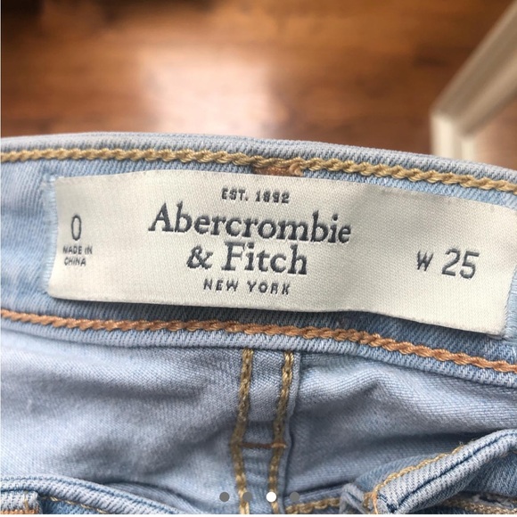Abercrombie & fitch high waisted light blue skinny denim jeans US 0 W25” - Picture 3 of 4
